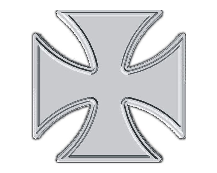 Chrome ijzer kruis sticker