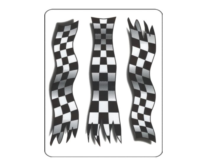 3 Autosportvlaggen sticker sticker
