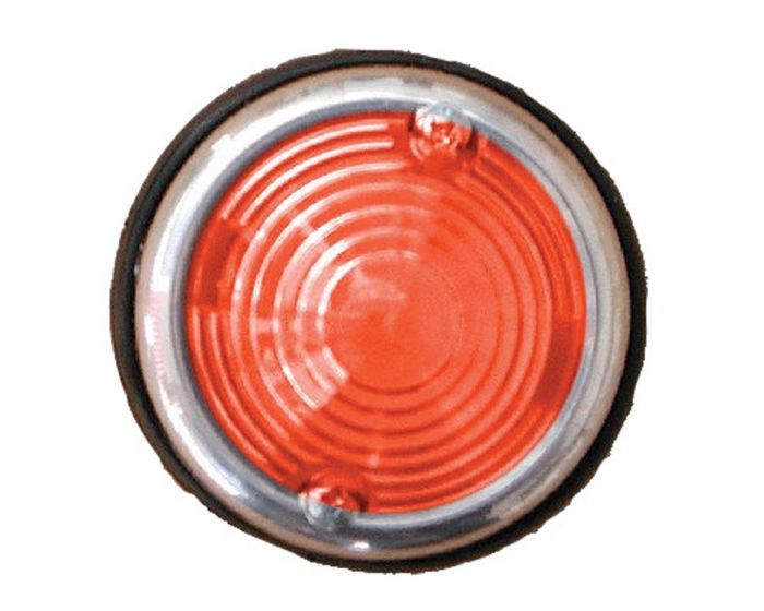 Breedtelicht rood 70mm chroom rond