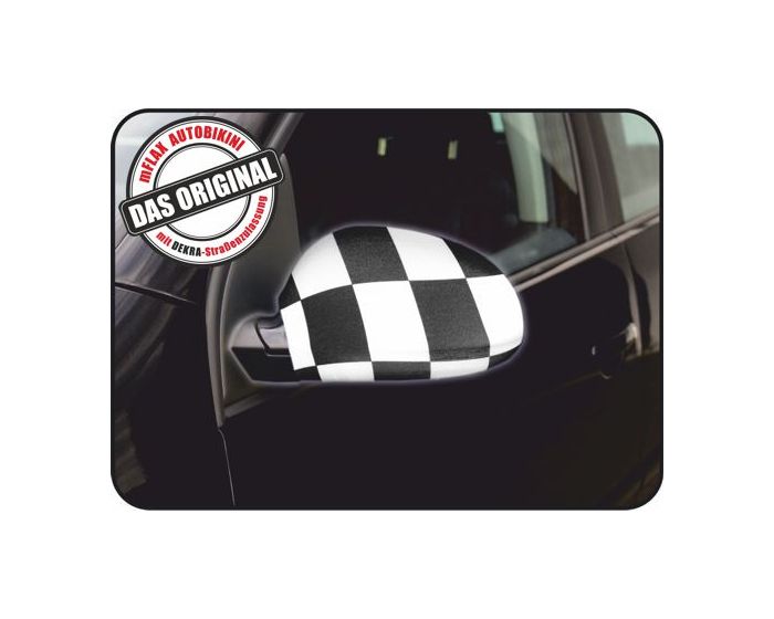 Spiegelset racevlag sticker