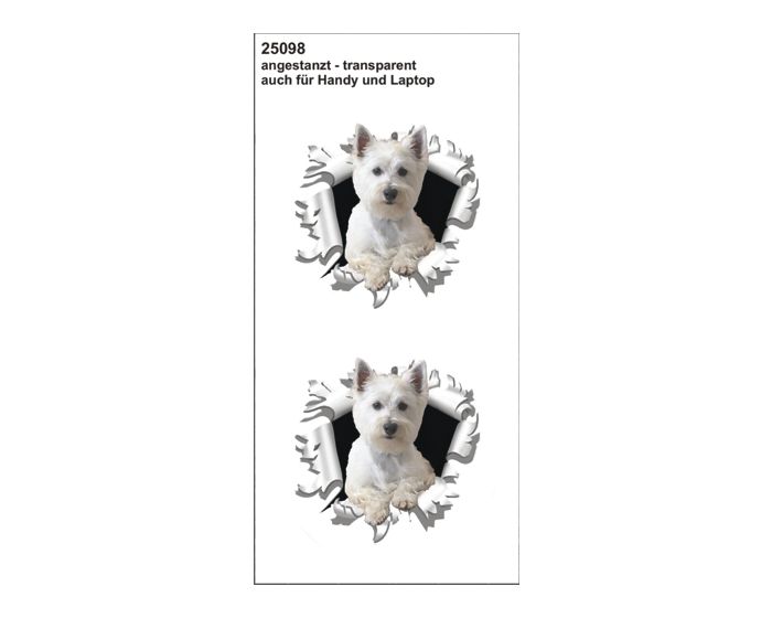 Kogelgat hondje sticker 50x50