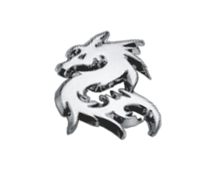 Draak 3D chroom sticker