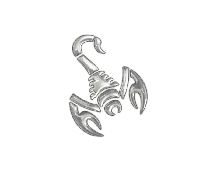 Schorpioen 3d chrome sticker