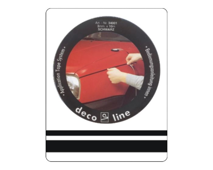 Dubbele streep zwart 12,5mm sticker
