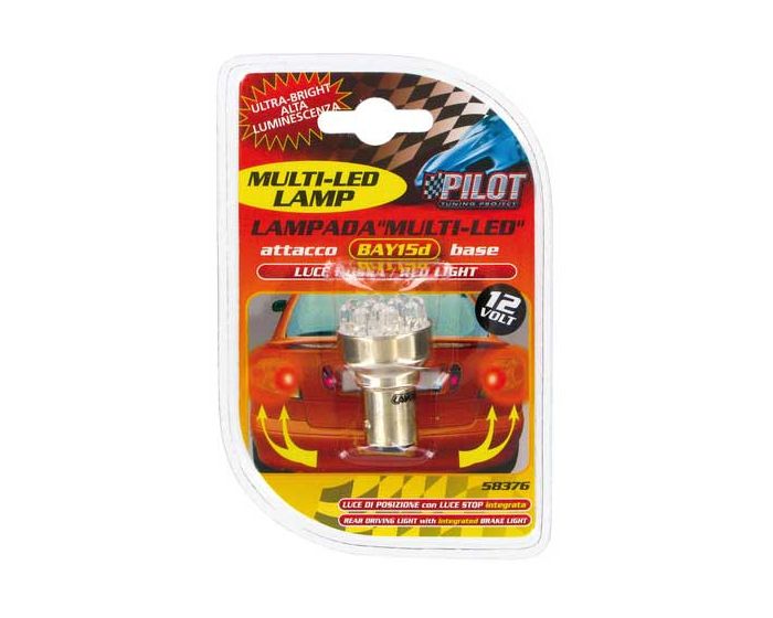 Verlichting BAY15d lamp 11x LED 12V rood