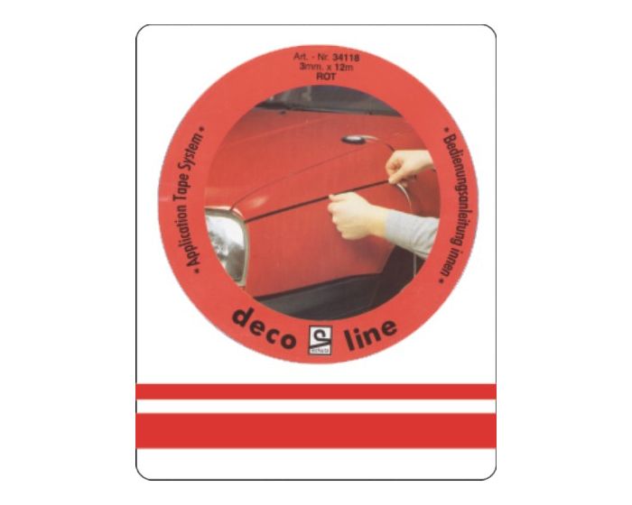 Dubbele streep rood 12,5mm sticker