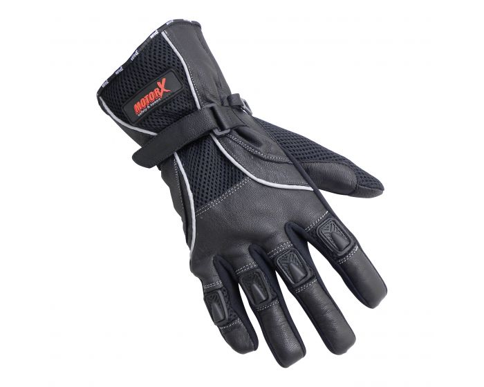 Motorhandschoenen Leder XL zwart