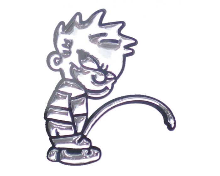 Mannekepis 3D chroom sticker