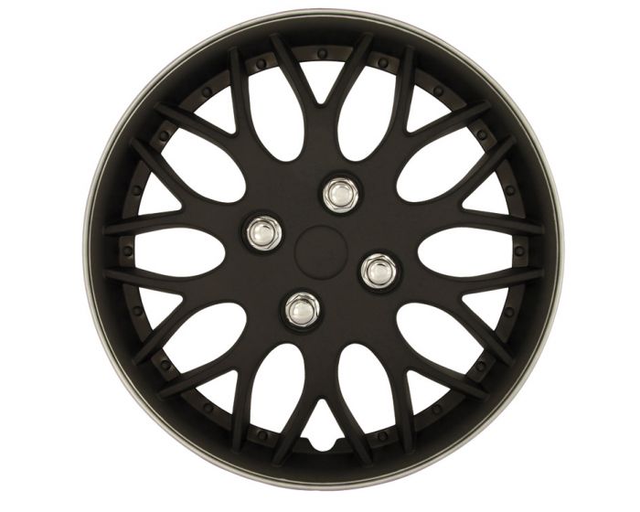 Missouri Mat Zwart Zilver – 15 inch wieldoppen