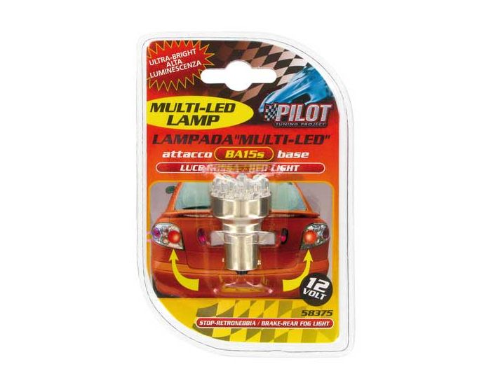 Verlichting BA15s lamp 11x LED 12V rood