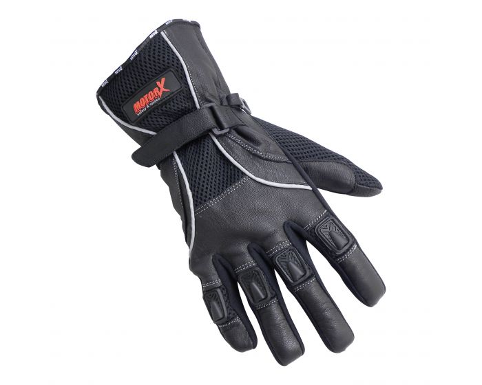 Motorhandschoenen Leder L zwart
