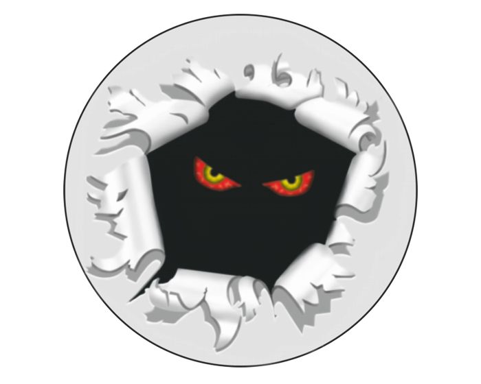 Kogelgat met ogen sticker