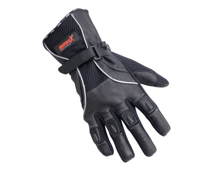 Motorhandschoen leder S zwart