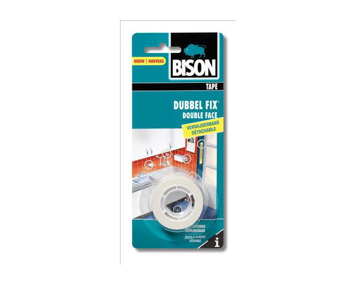 Bison Dubbel Fix wit 1.5mx19mm