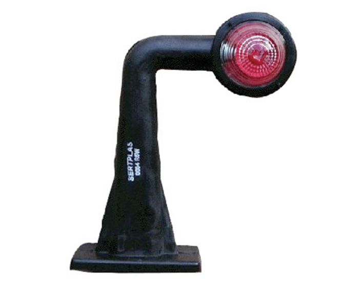 Breedtelicht haaks 185mm rood/wit