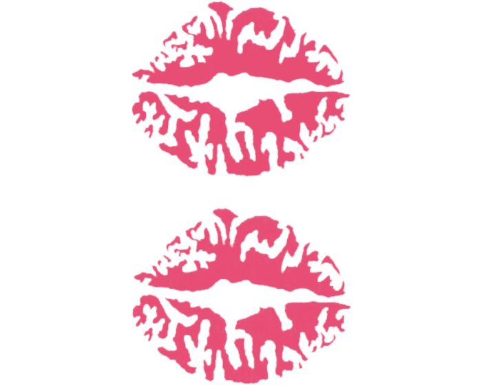 Kusmond roze sticker