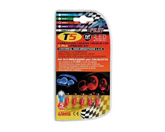 Verlichting T5 lamp 1x led 12V blauw