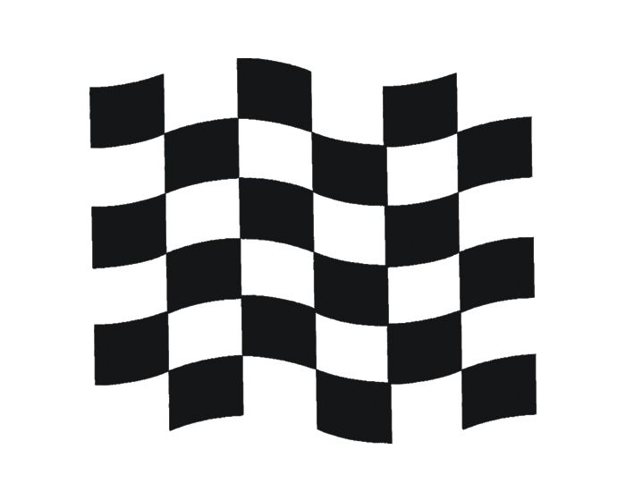 Raceflag zwart 400x350mm sticker