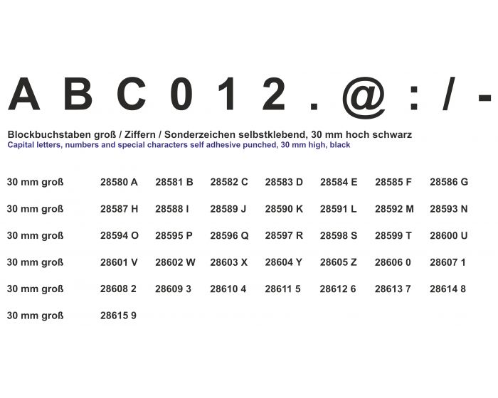 Letter v zwart 30mm sticker