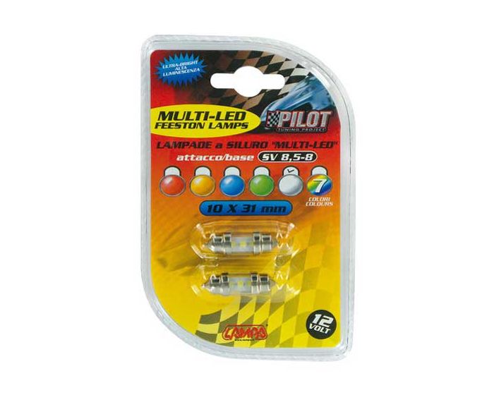 Verlichting 10x31mm buislamp 3x LED 12V wit