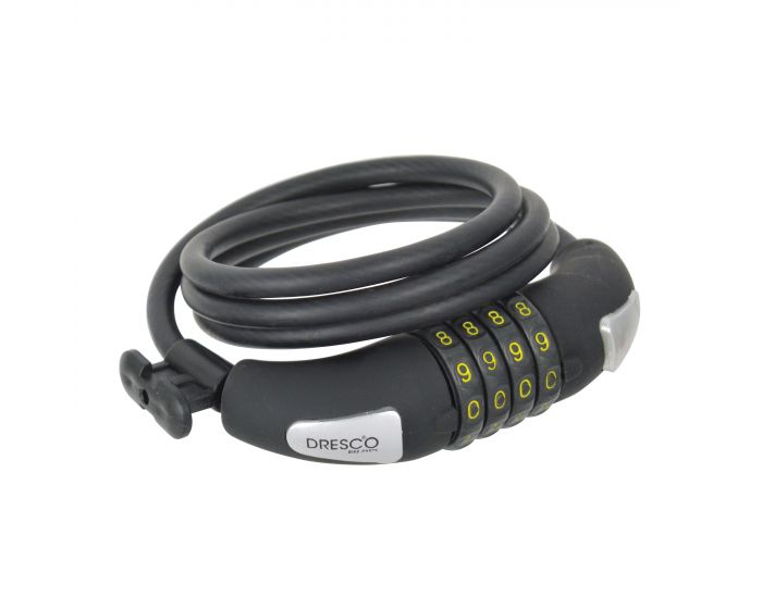 Spiraal/Cijferslot 120cm Ø8mm+Steun