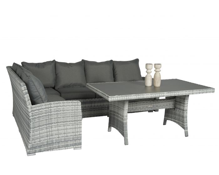 Dining Loungeset Wicker Grijs - Pure Garden & Living