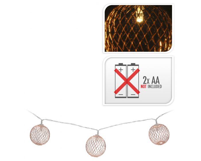 LED lampjes bal koper 5 cm