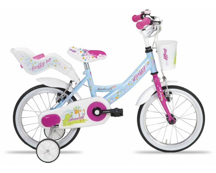 Lombardo - Baffy blauw - wit | 14 inch meisjesfiets