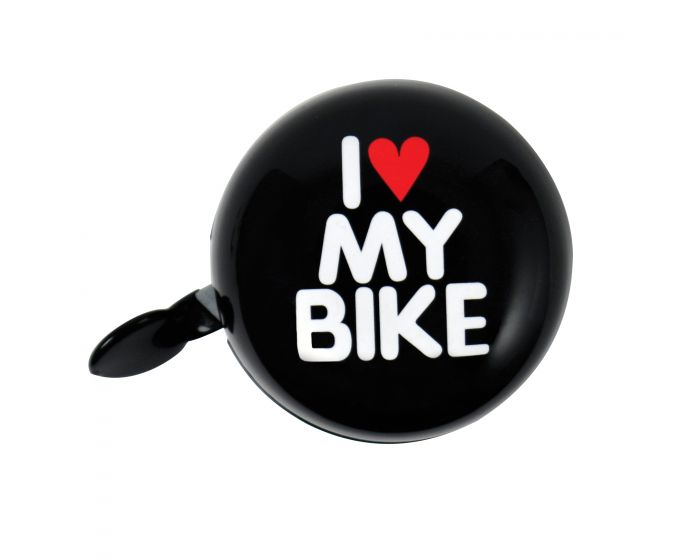 Fietsbel dingdong 'I love my bike' Zwart 60mm