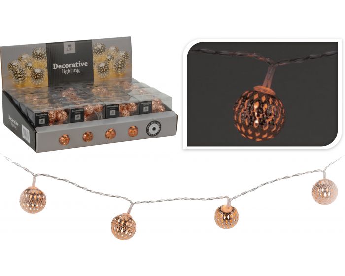 LED lampjes met metalen koperen bal