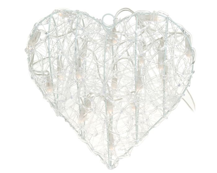 Hart acryl 30 cm met 20 lampjes