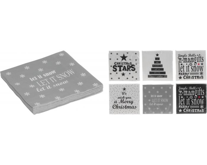 Servetten 33x33 cm diverse dessins