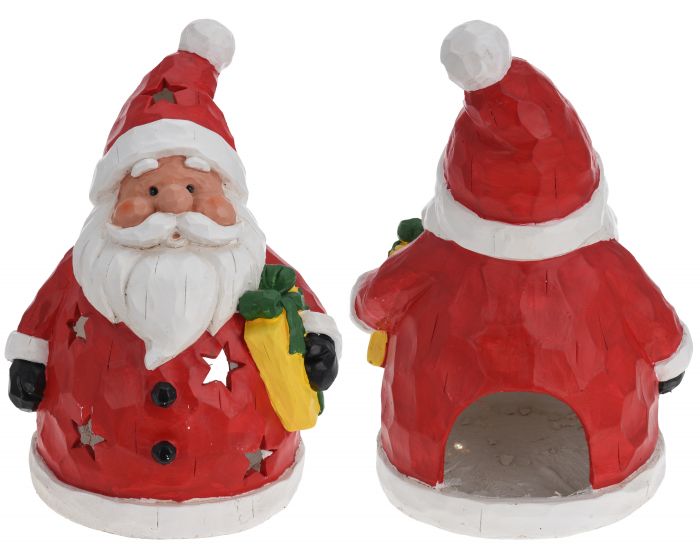 Kerstman theelichthouder 43 cm