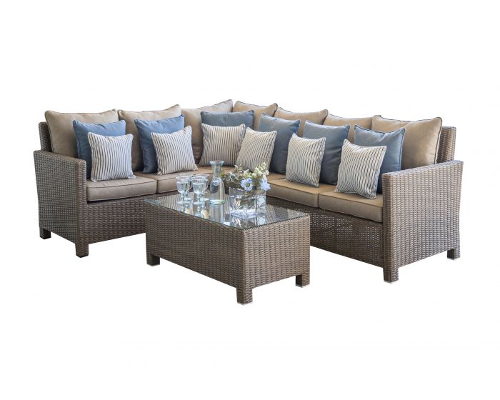 Wicker Loungeset - Hoekset Beige