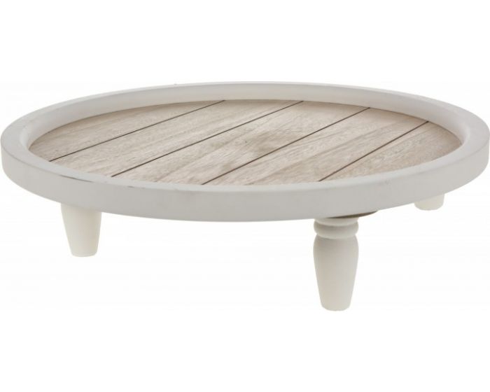 Plateau hout 38 cm wit