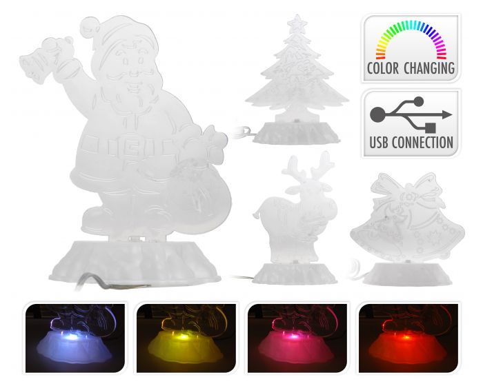 Kerstfiguur met LED op USB