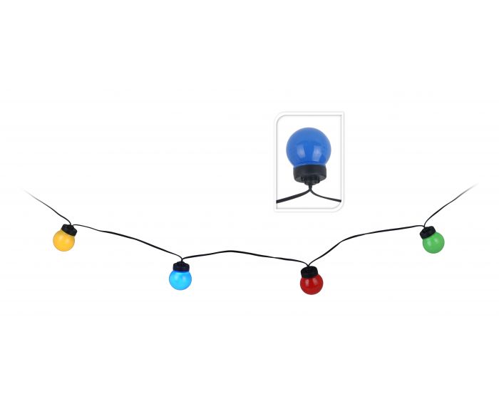 Feestverlichting 10 lampen gekleurd