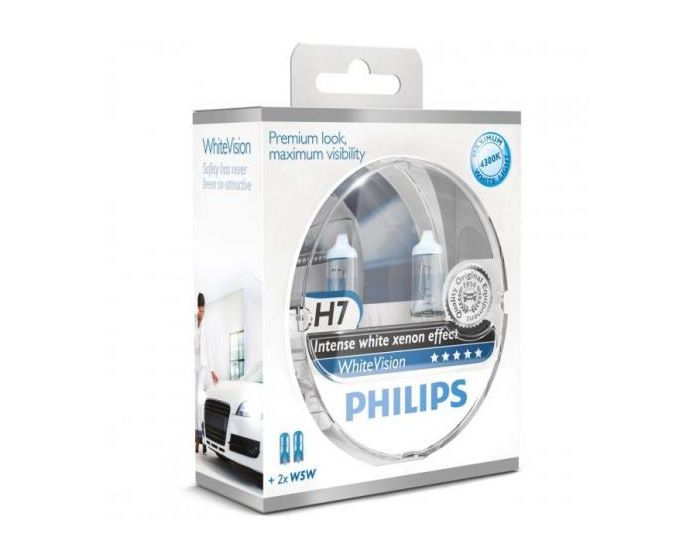 Philips Whitevision H7 W5W set