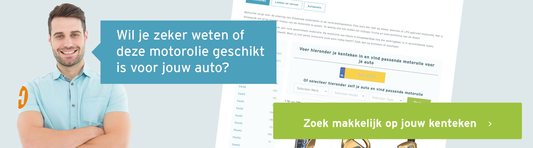 Zoek de geschikte motorolie voor jouw auto op kenteken