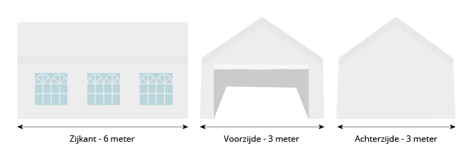 Pure Garden & Living partytent 3x6 afmetingen