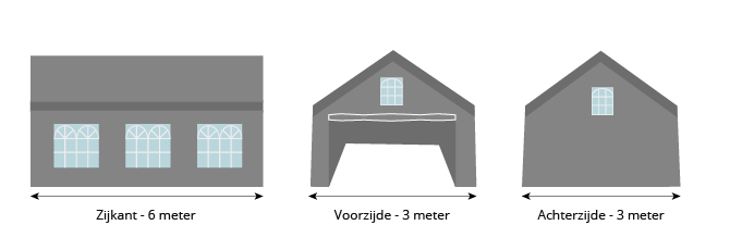 Pure Garden & Living partytent 3x6 grijs afmetingen