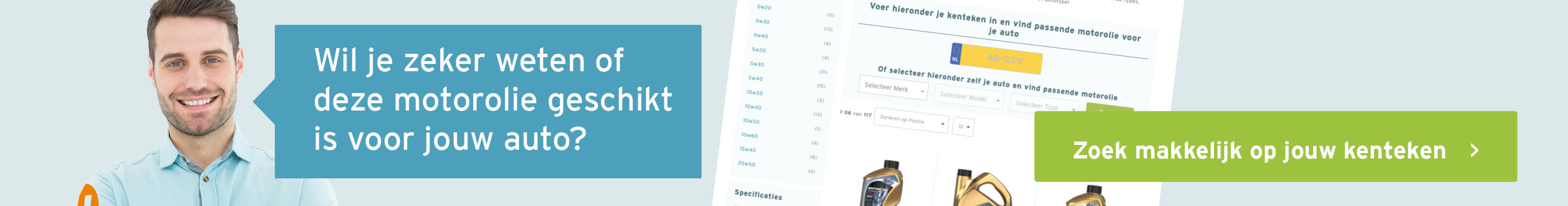 Motorolie makkelijk op kenteken zoeken